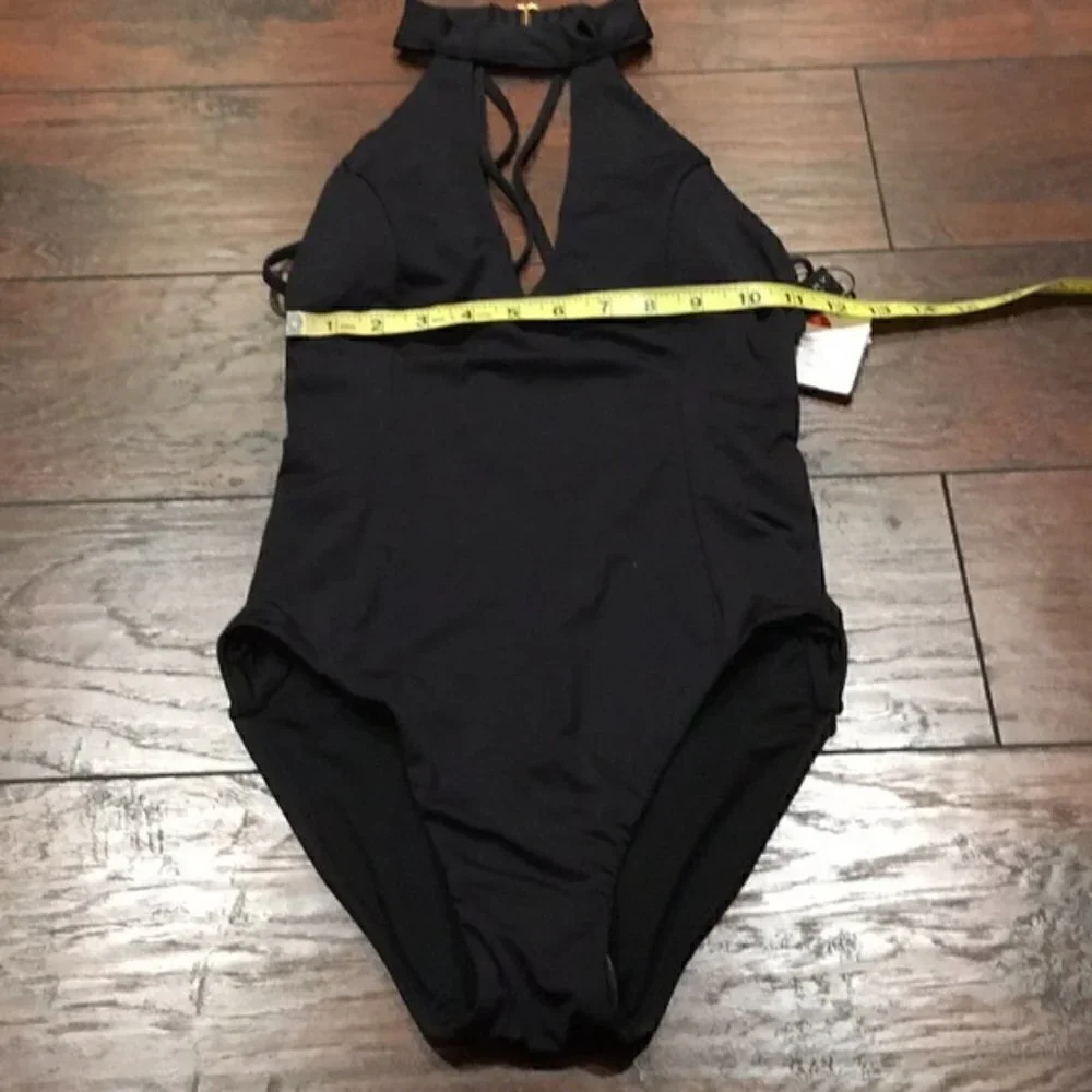 NWT LAUNDRY Italian Luxe Solid Choker 1Piece swim